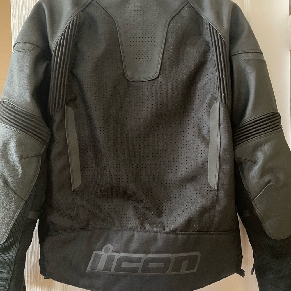 Icon Black Perforated Performance Motorcycle Jack… - image 5